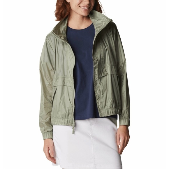 Columbia Women's Sunny City Windbreaker in Safari Green Size S - Picture 5 of 11